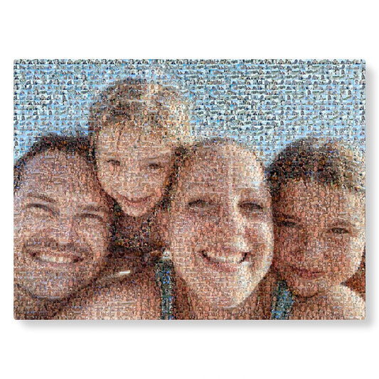 Mosaïque de photo d'une famille - Maximum de 4 visages - Studio Pop Art