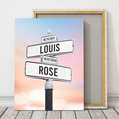 Tableau direction prénoms "Sunset" & "Sunrise" - Studio Pop Art