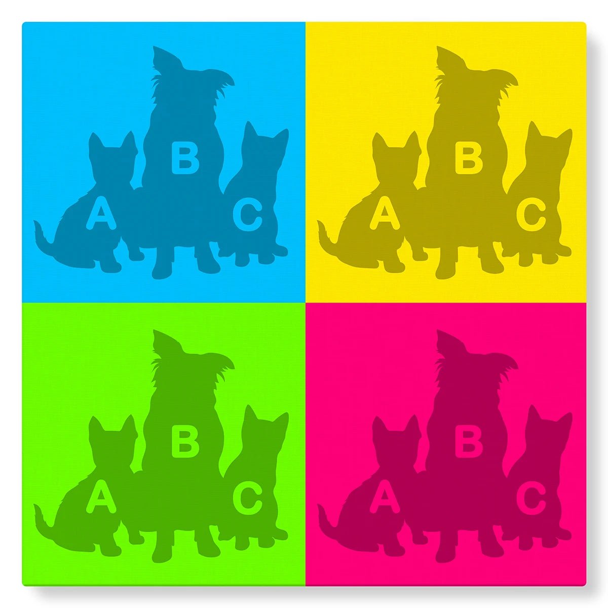 Tableau Pop Art Animaux (4 cases) - Studio Pop Art